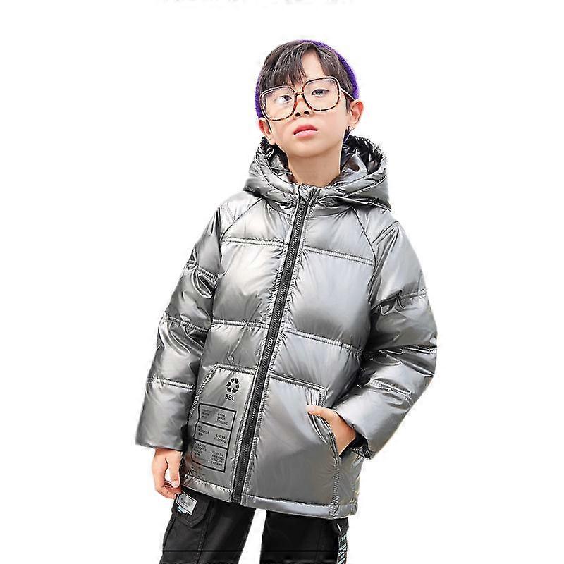 Boys' Mid Length Down Jacket Shiny Down Jacket