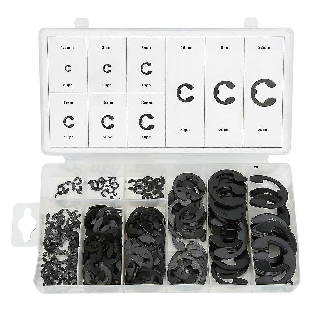 Black CarbonSteel Snap Rings Internal E Retaining Circlip Kits Elastic Machine Accessory