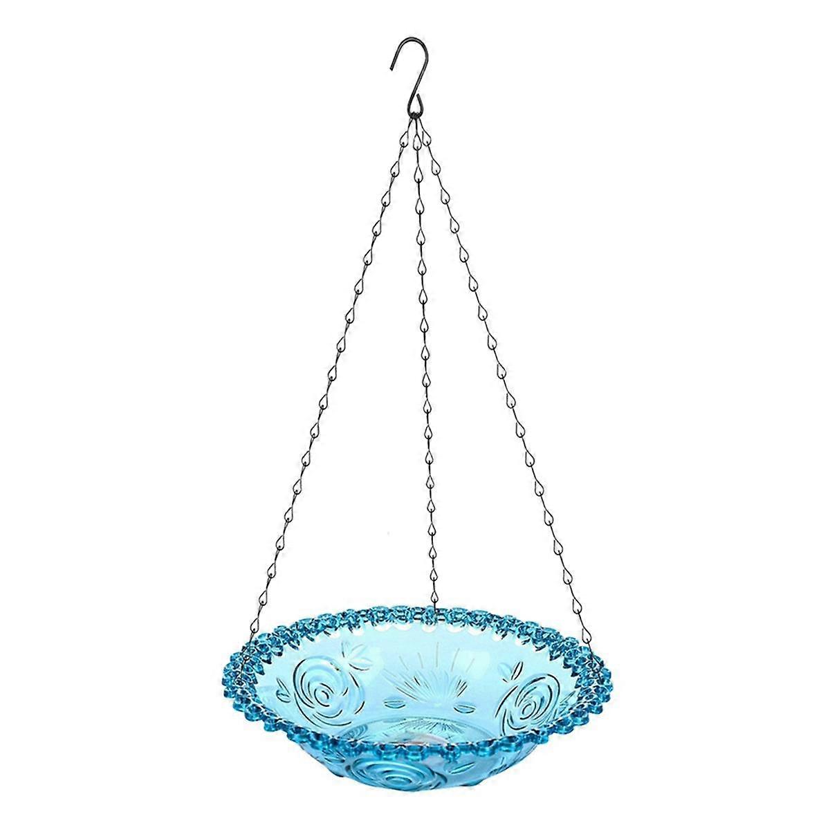 Bird Flower Shaped Hanging Bird Feeder Birdbath for Garden Outdoor,Yard Farm Supplies,Hummingbird F