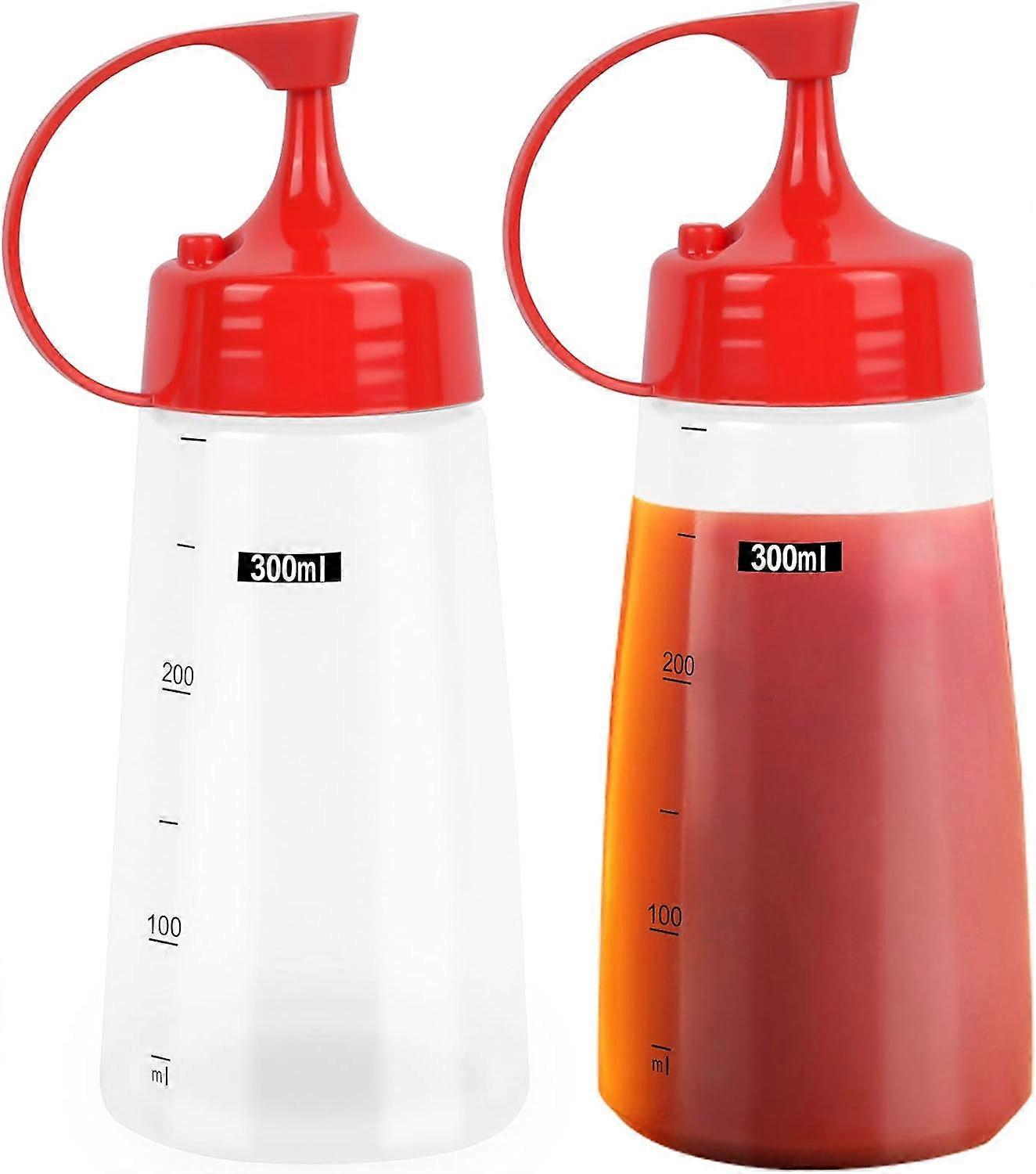 Bouteille avec buse 2 pices Bouteilles presser Chef sans fuite rutilisables pour le restaurant domicile Bouteilles presser en plastique de 300 ml p