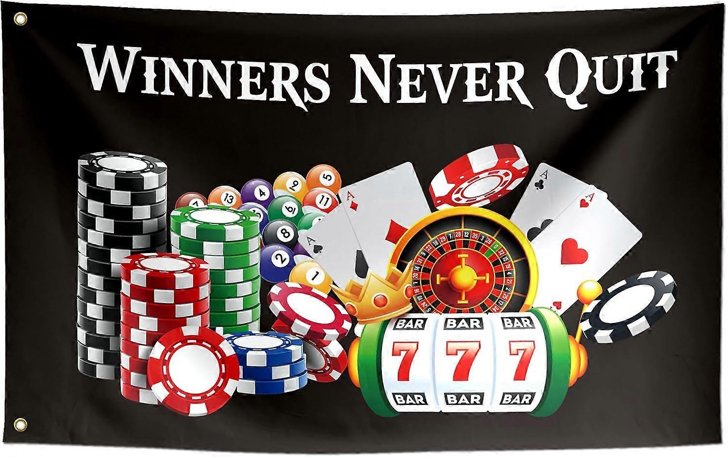 Winners Never Quit Funny Flags Meme Cool Flags Banner PFSGV43