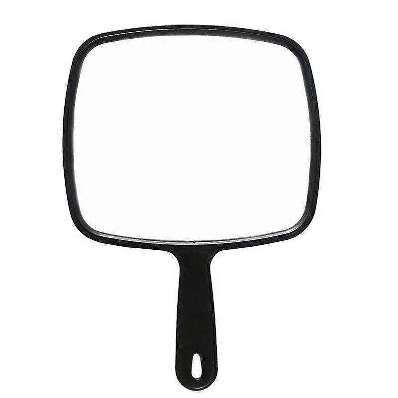 Hand mirror, flat black hand mirror with handle, square 21.5cm