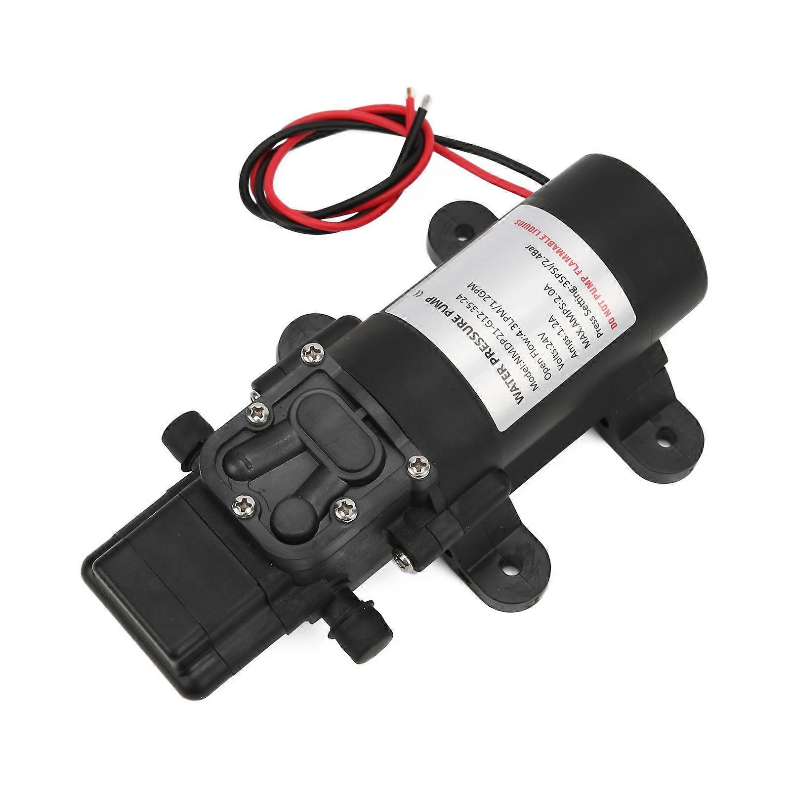Water Diaphragm Self Priming Pump Electric 24V 1.2GPM 35PSI For Cleaning Boat Fish Tank E2U611