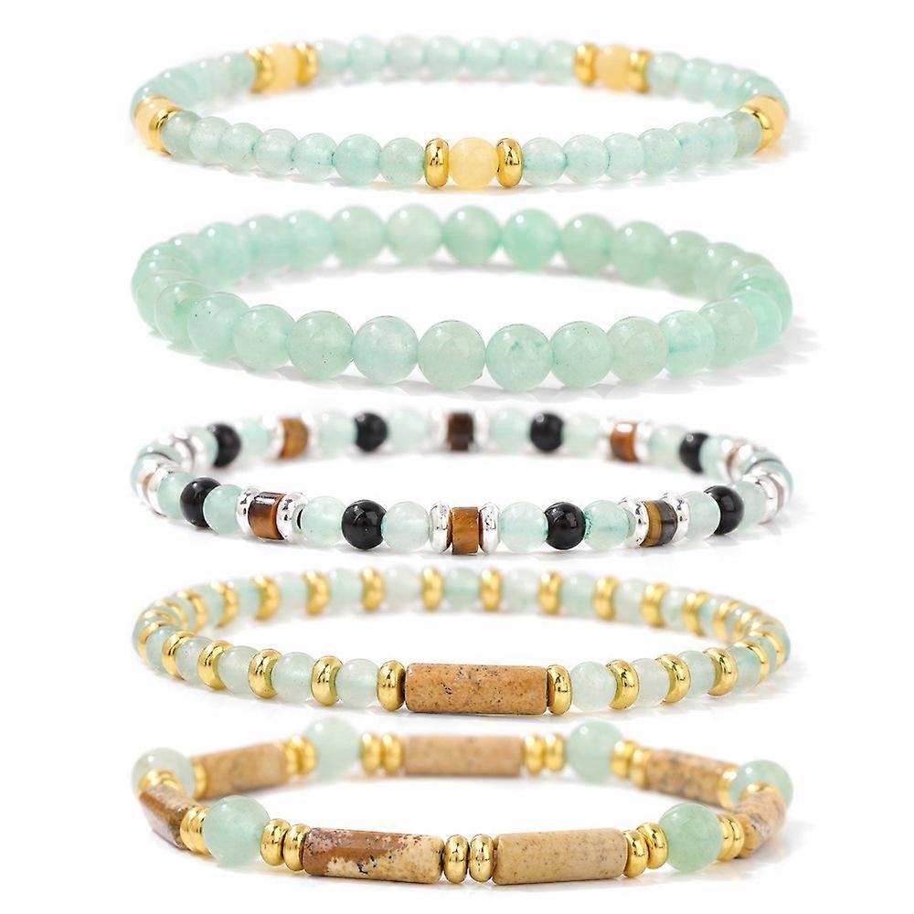 Bracelet-Aventurine Set - Green Serenity Bliss