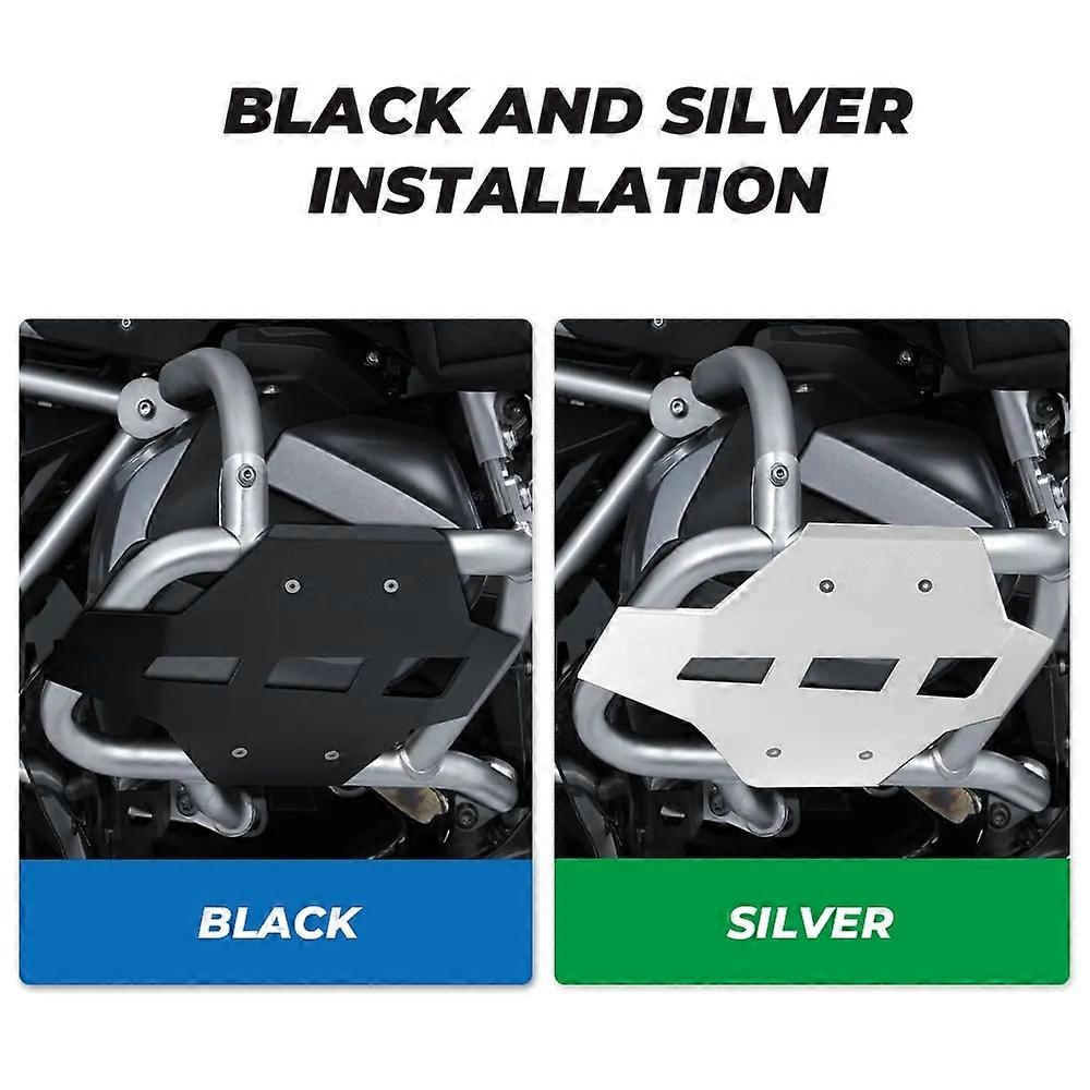Protections Moteur En Aluminium Pour BMW R1250GS / R1200GS (2018-2024) - Pare-chacs Avant - Couleur Argent - Protection Contre Cailloux, Chutes Légères