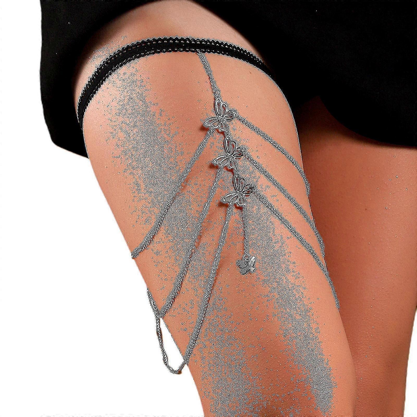 Summer Multi Layer Thigh Chain Summer Beach Party Bikini Leg Chain For Women (baifus)