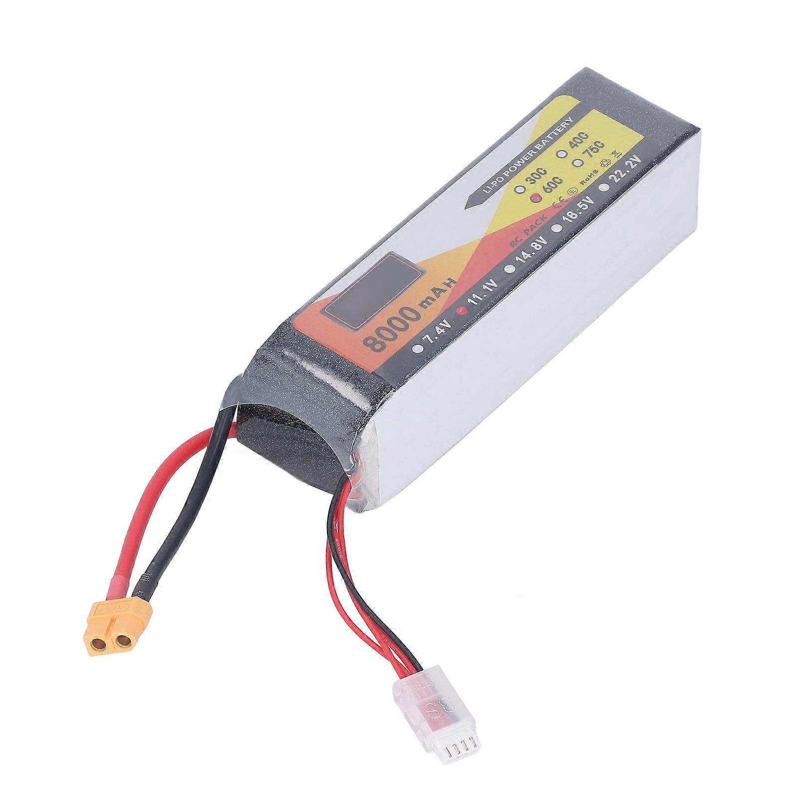 8000mah Lipo Battery 60c Discharge Rate 11.1v 3s Xt60 Plug Rc Battery Power For Rc Helicopter Car Model