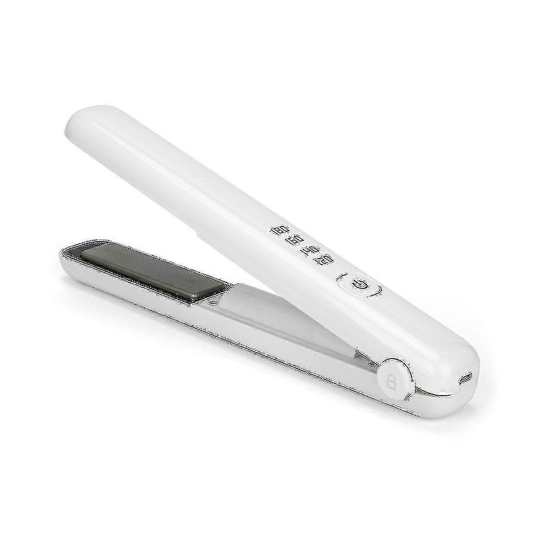 USB wiederaufladbare Curling Portable Haar Glätteisen Schiene Weiß