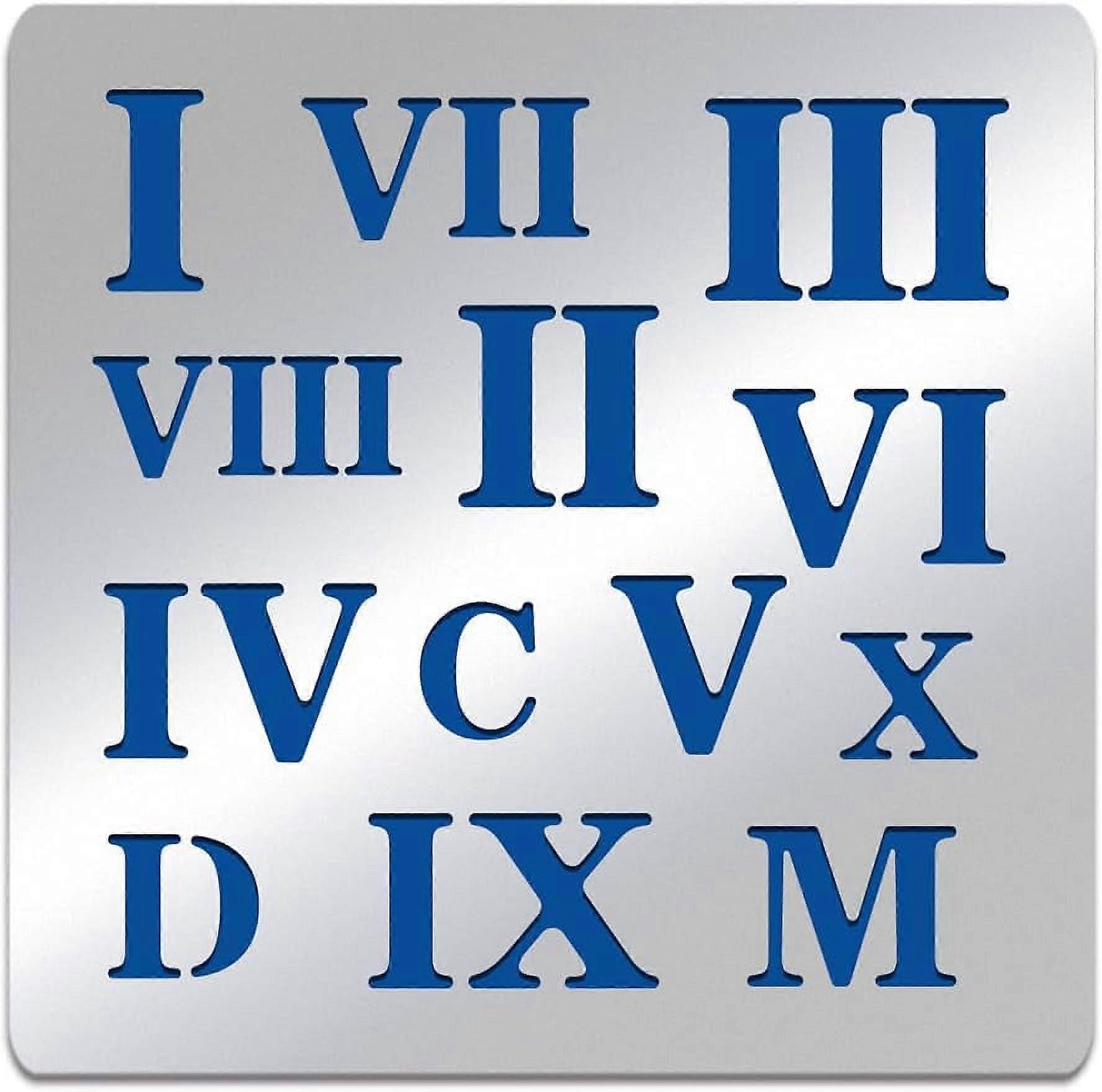 6x6" Roman Numerals Pattern Stainless Steel Stencils Reusable Creative Hollow Out Drawing Template for DIY Engraving Scrapbooking
