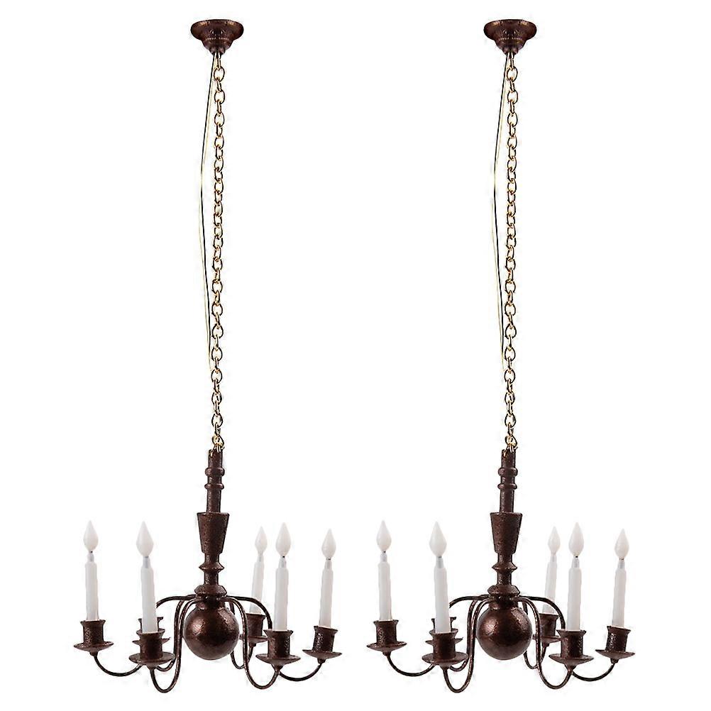 2pcs Tiny Ceiling Lamp Mini Luminous Ceiling Lamp Sand Table Building DIY Material