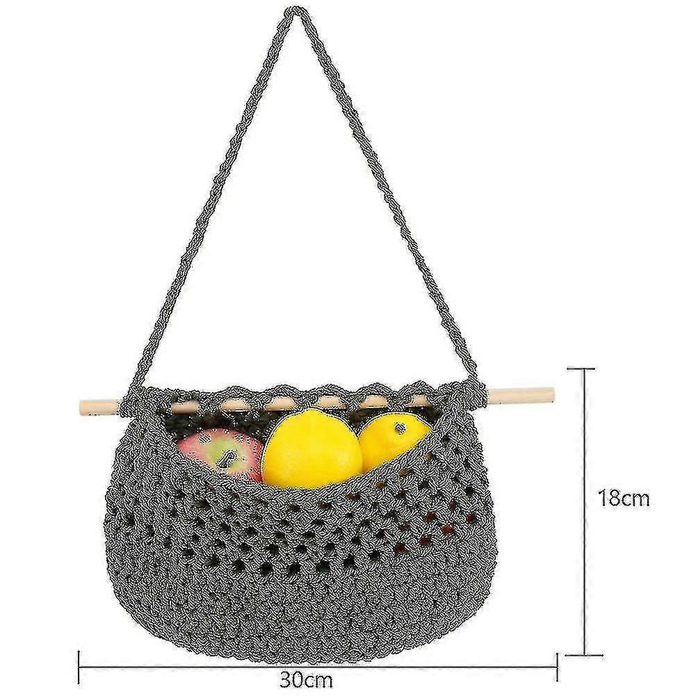 Boho Hanging Fruit Woven Baskets Organization To Store All Items -3