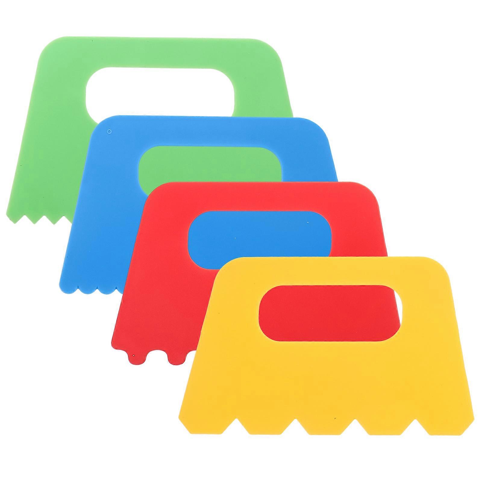 4Pcs Children Painting Scraping Brushes DIY Painting Brushes Line Scrapers Random Color