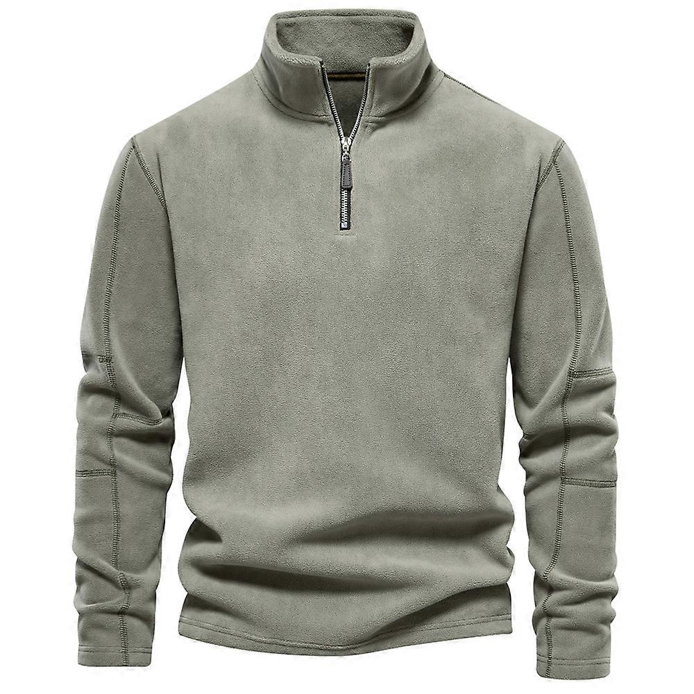 Men's fall and winter stand-up collar half-zipper long-sleeved Fleece Pullover Jacket