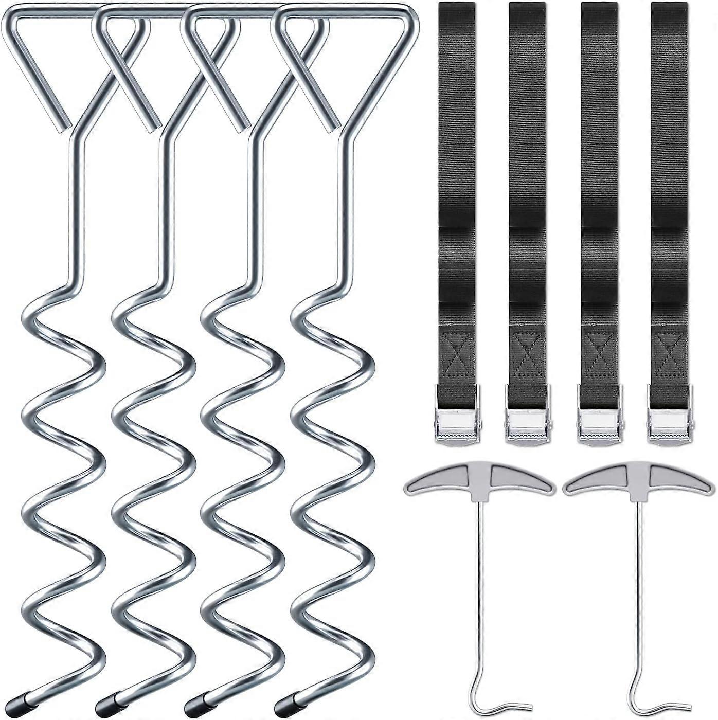 Heavy Duty Galvanized Trampoline Anchor Anchor Kit with Spring Pull Tool, Trampo #