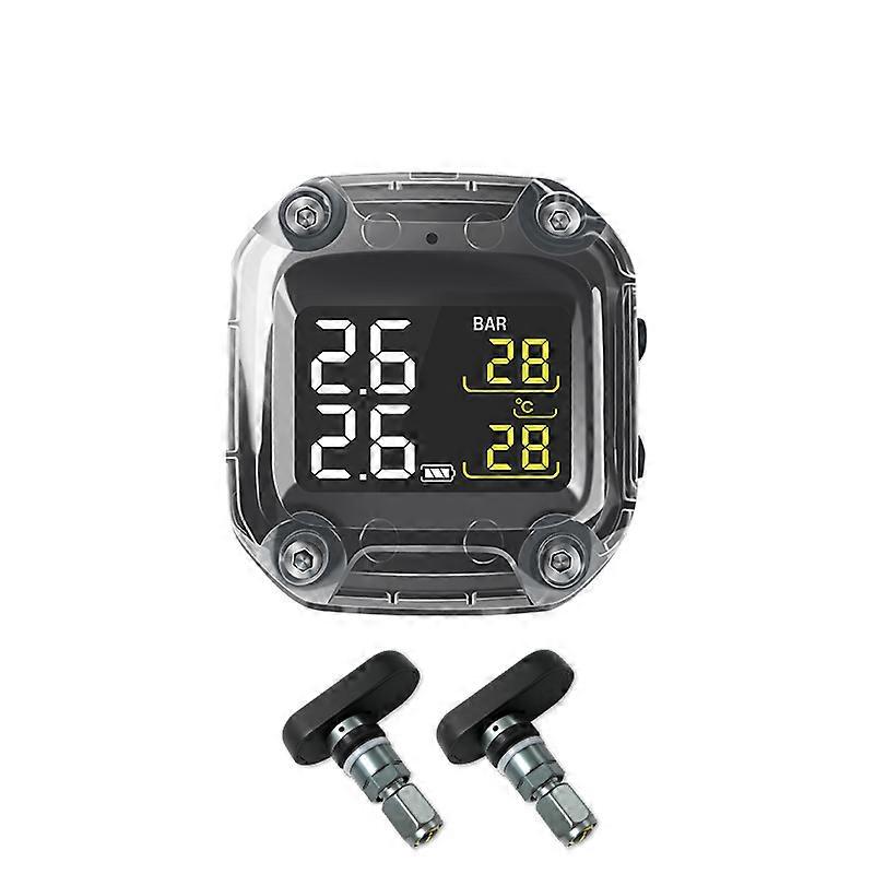 M3-C Wireless Motorrad TPMS Real Tire Pressure Monitoring System Externe Universal 2 Externe Interne Sensoren LCD-Display