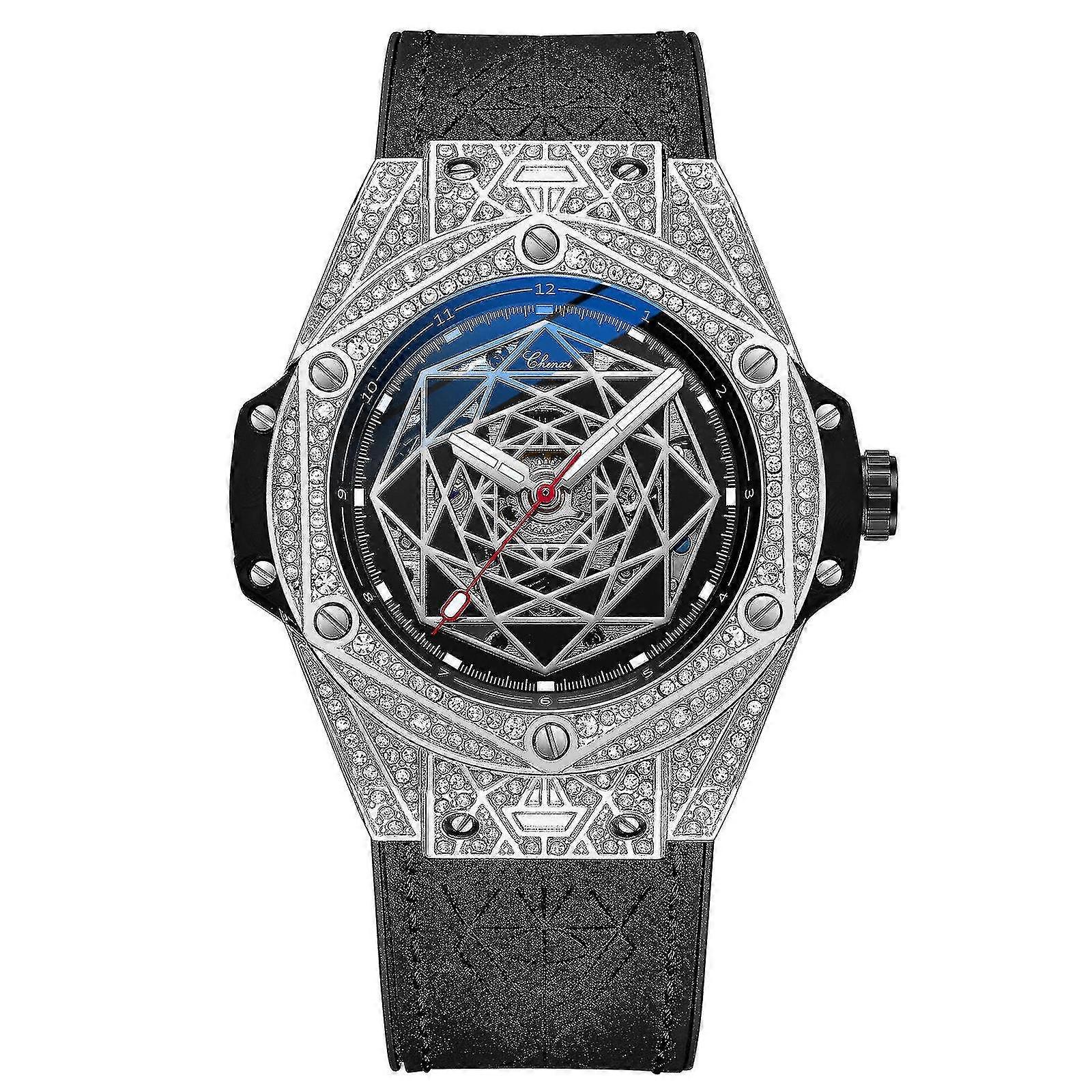 Men"s Diamond Full-automatic Hollow Mechanical Watch