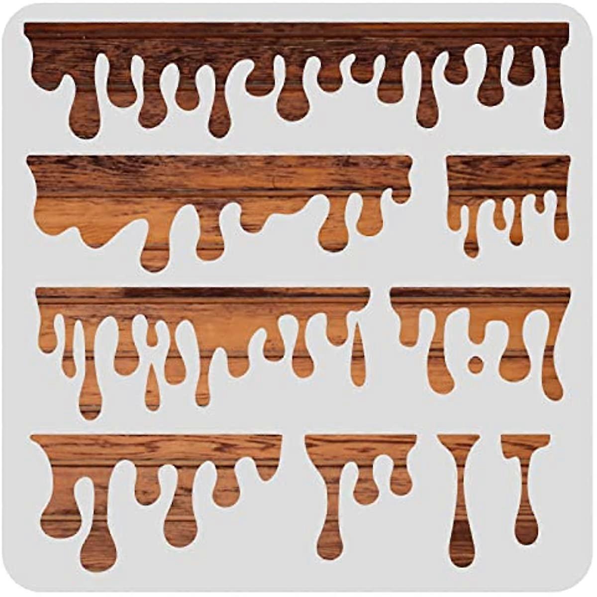 12x12inch Water Drop Pattern Painting Templates Reusable Plastic Art Stencils for Scrapbook Decoration DIY Crafts