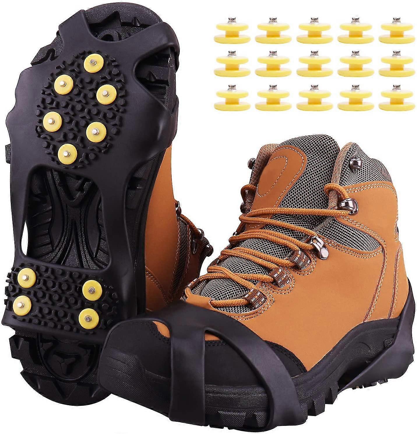 spikes for shoes, shoe claws, crampons for shoes in winter with a pack of 15 replacement snow spikes