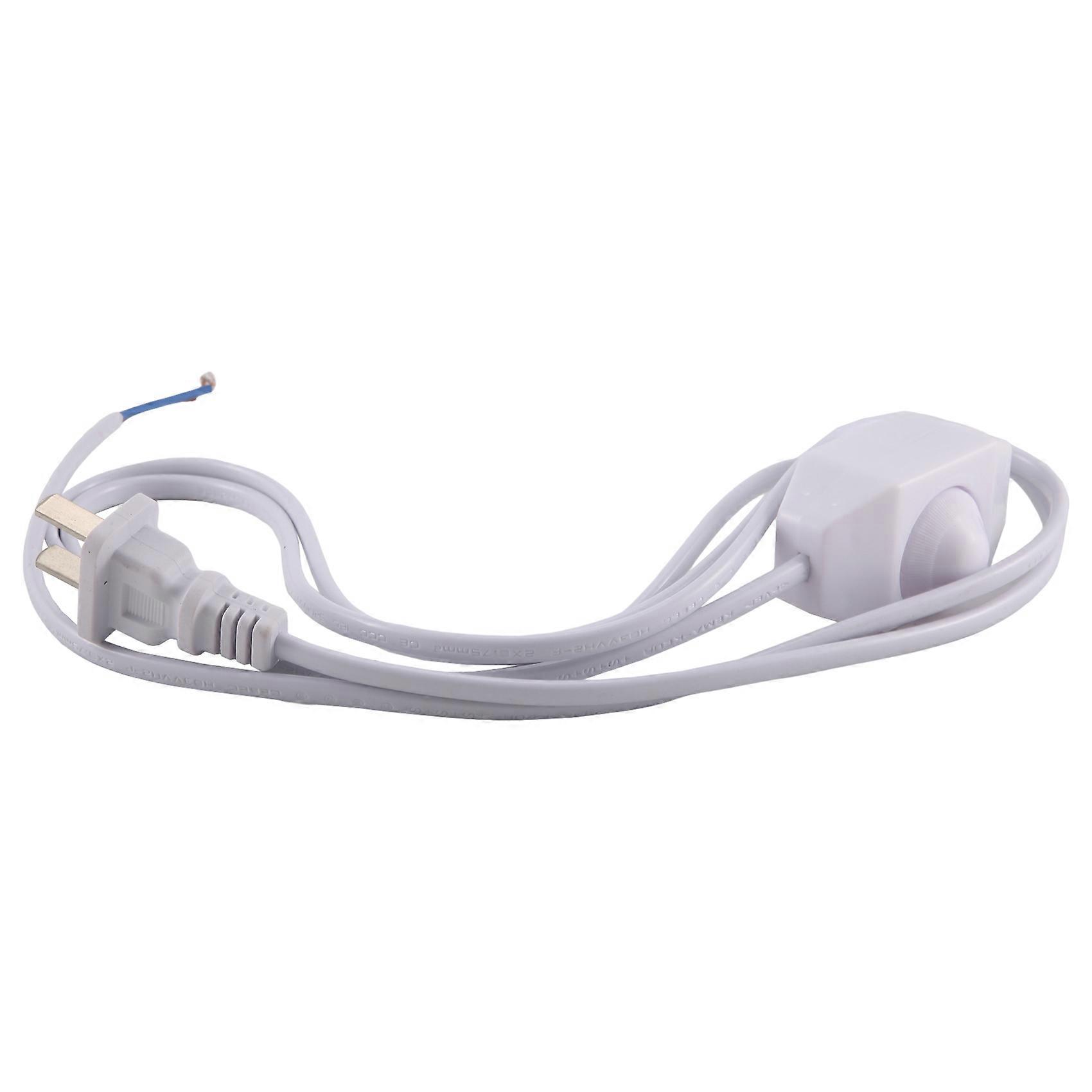 White Lamp Cord w Dimmer Switch AC 250V/110V US Plug