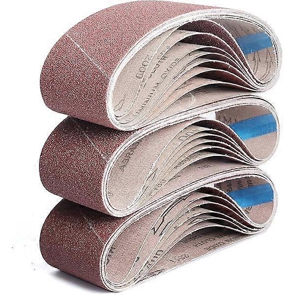 Pacote com 21 lixas de 3 x 21 polegadas, lixadeiras de 3 x 21 polegadas, lixadeiras de 40/60/80/120/180/240/400 grãos, sortimento de lixas para faca de lixadeira de cinta