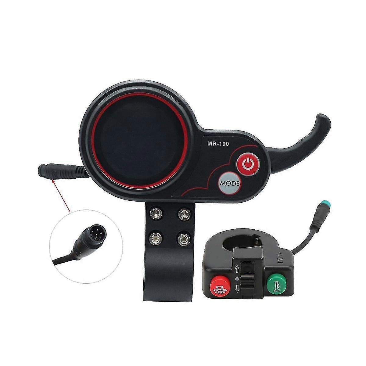 Mr-100 Lcd Display Meter Dashboard 6pin+switch Button For Electric Scooter