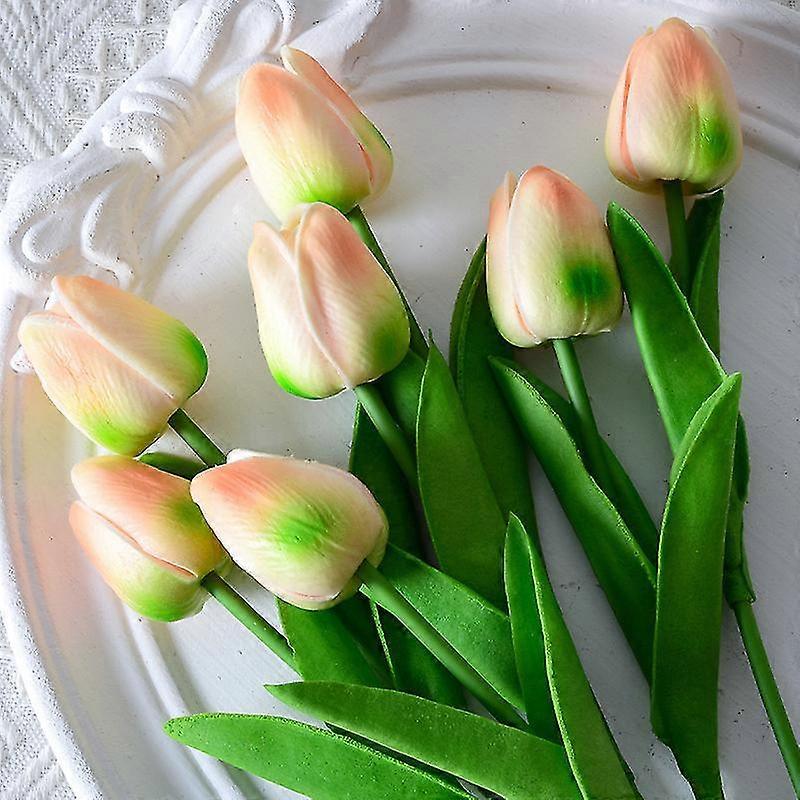 7pcs Artificial Tulips Flowers, Real Touch Fake Tulips, Pu Tulips Dried Flowers