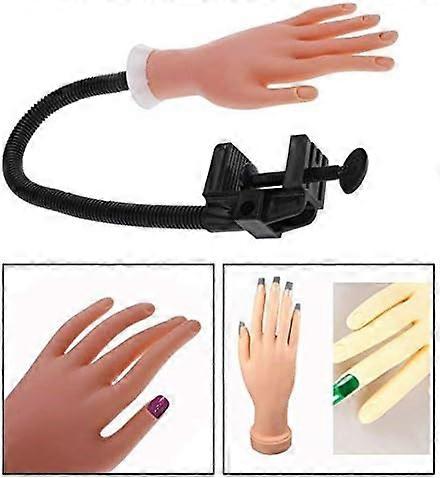 Silicone Training Hand, Nail Practice Model with Stand for Modeling,2024 Ping
