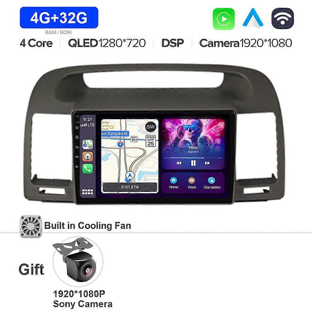 9" QLED ScreenFor Toyota Camry 5 2002 2003 2004 2005 2006 Car Radio Multimedia Video Player Navigation GPS Android 13 Head Unit