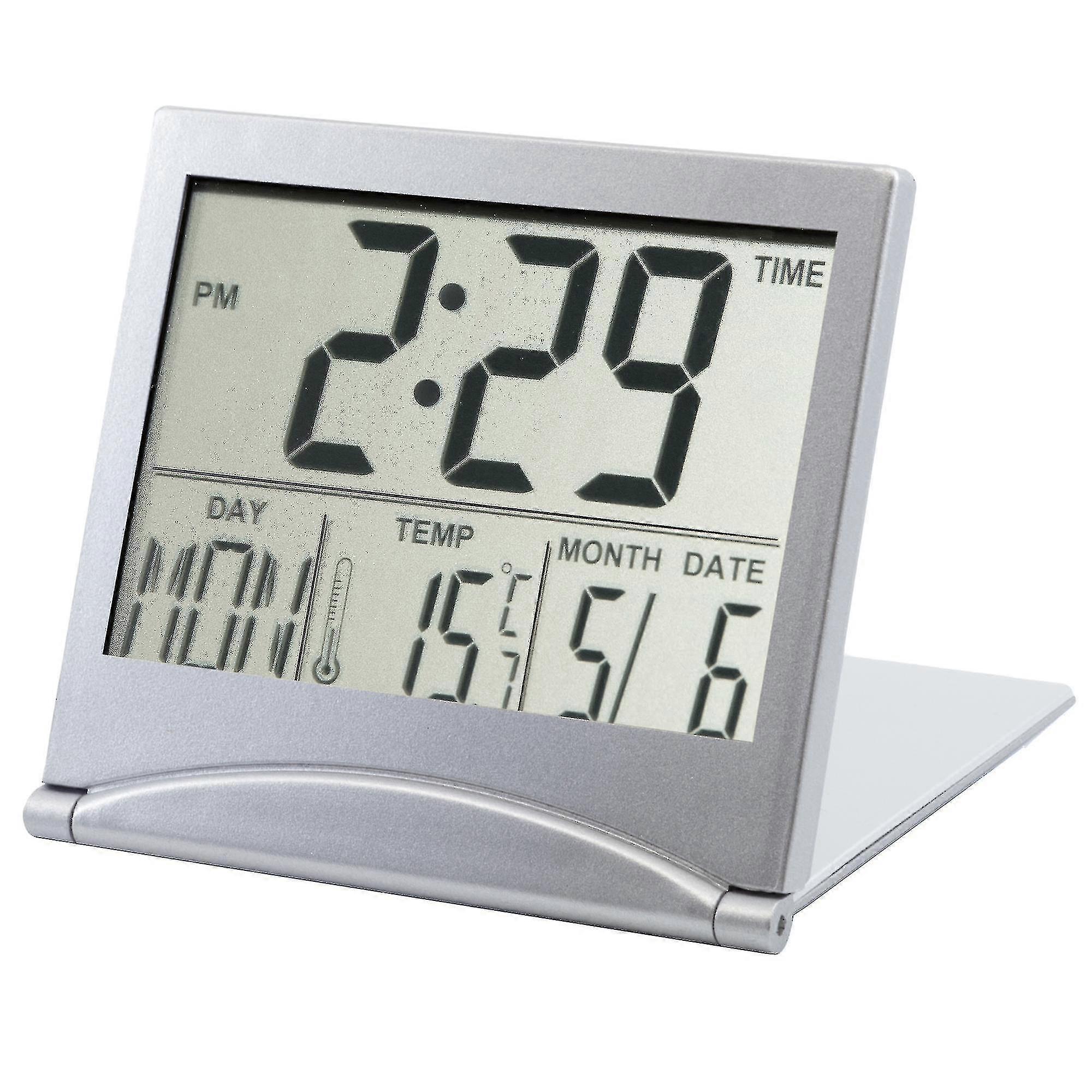 Temperature Display Desk Clock, 1 Piece, White