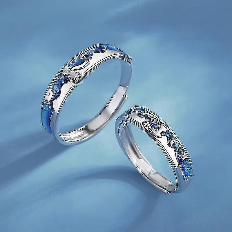 The Little Prince And The Fox Rings, Personalized Opening Adjustable Couple Rings, Cute Wedding Rings