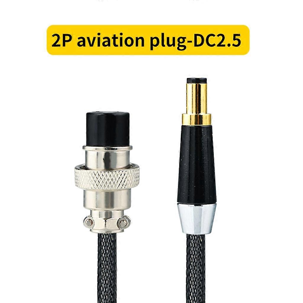 DC-Netzstecker DC 2.1 2.5 2P Stecker Audio-Adapter Luftfahrt-Anschlusskabel