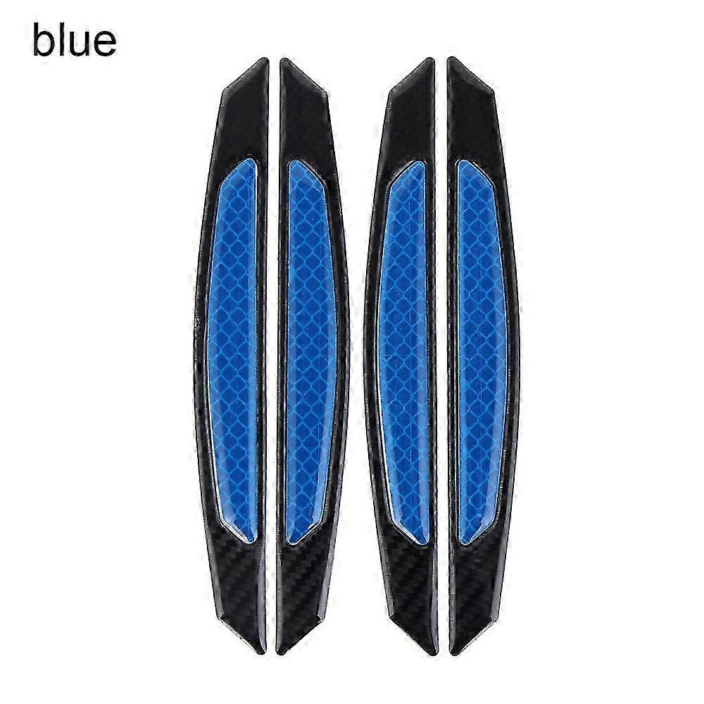 4pcs Car Door Bumper Sticker Warning Safety Mark Anti-collision Auto Side Anti-scratch Strip Reflective Strip Protector Decal