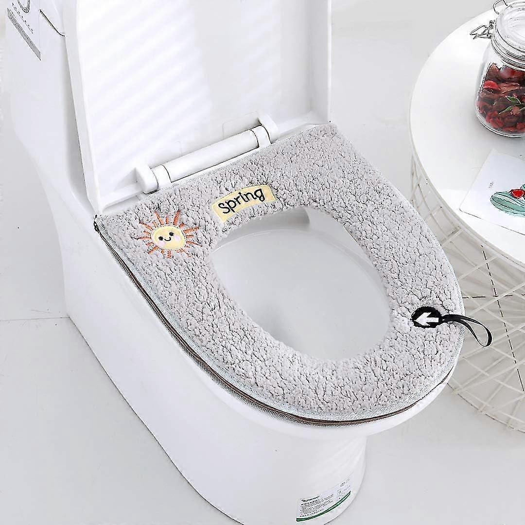 2 Pack Universal Soft Warm Toilet Seat Cushions With Buckle