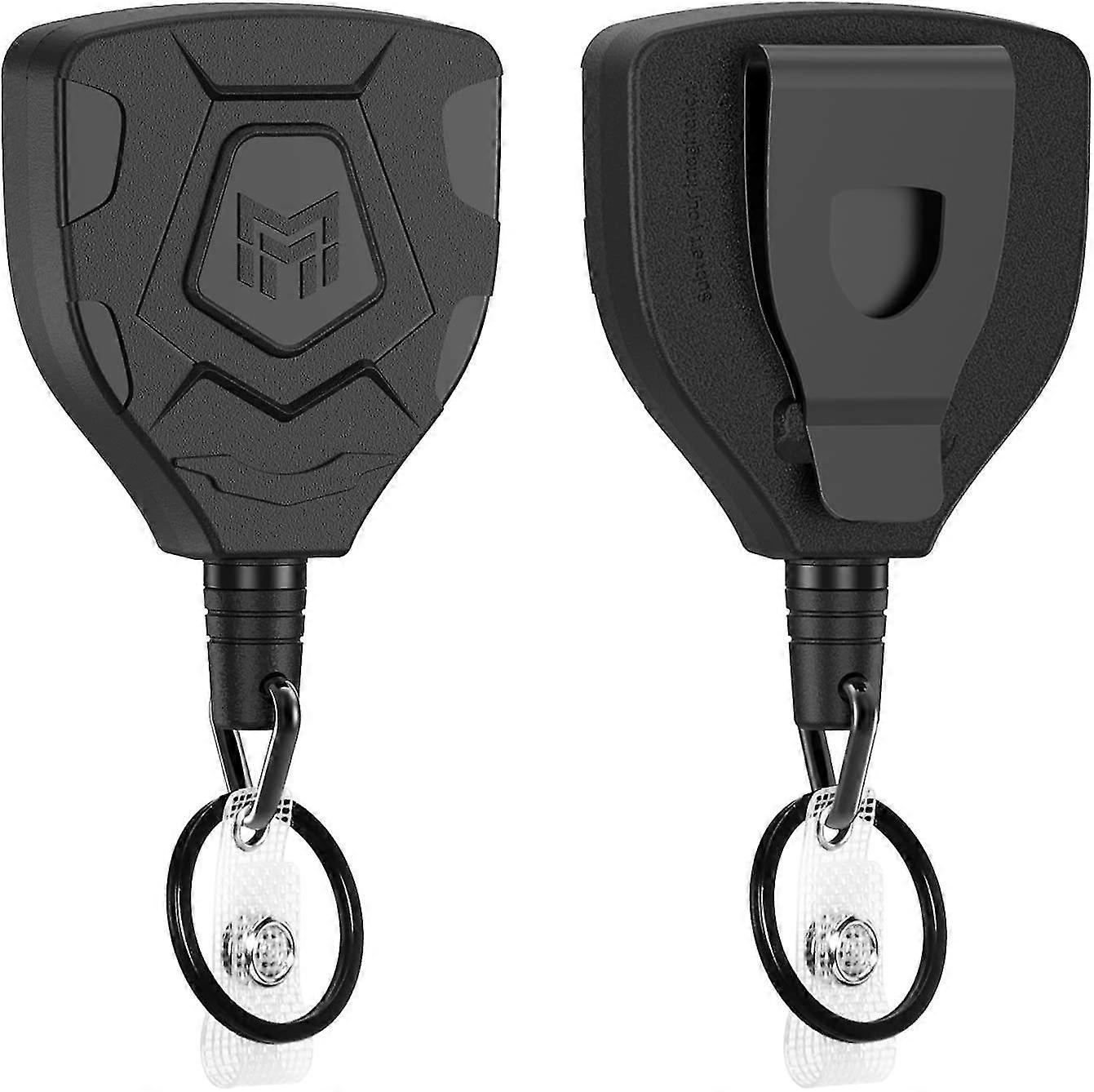 Heavy Duty Retractable Keychain With Belt Clip, Retractable Id Badge Reel, Retractable Badge Holder With 31.5 Steel Cord And Key Ring, 9.0oz, 2-pack