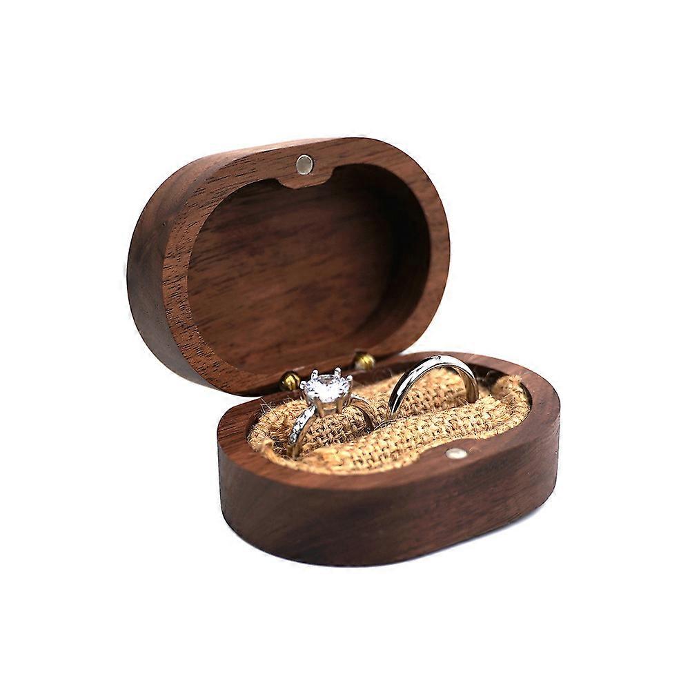 Walnut Wood Ring Box,Engagement Ring Box,Personalized Wooden Wedd