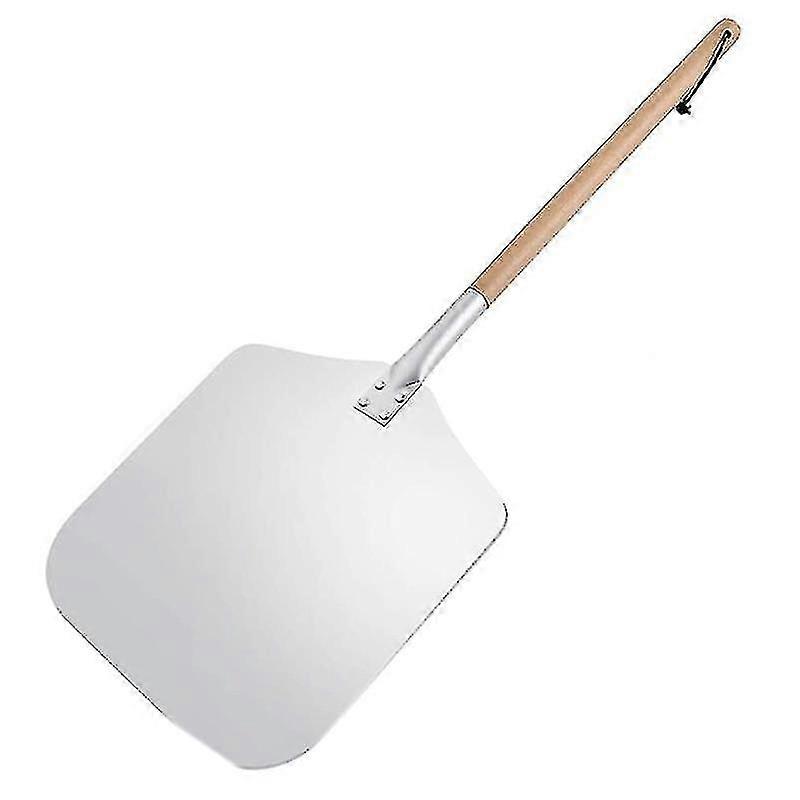 Square Pizza Peel, Aluminum Pizza Pusher With Wooden Handle, Bread Pusher, The Pizza Base - Pizza L