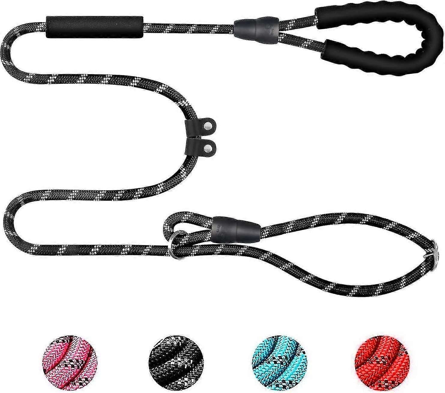 Retriever Leash With Pull Stop 1.6m Robust Dog Leash Training Leash Nylon Reflective Adjustable Leash With Foam Double Handle For Small Medium & Large