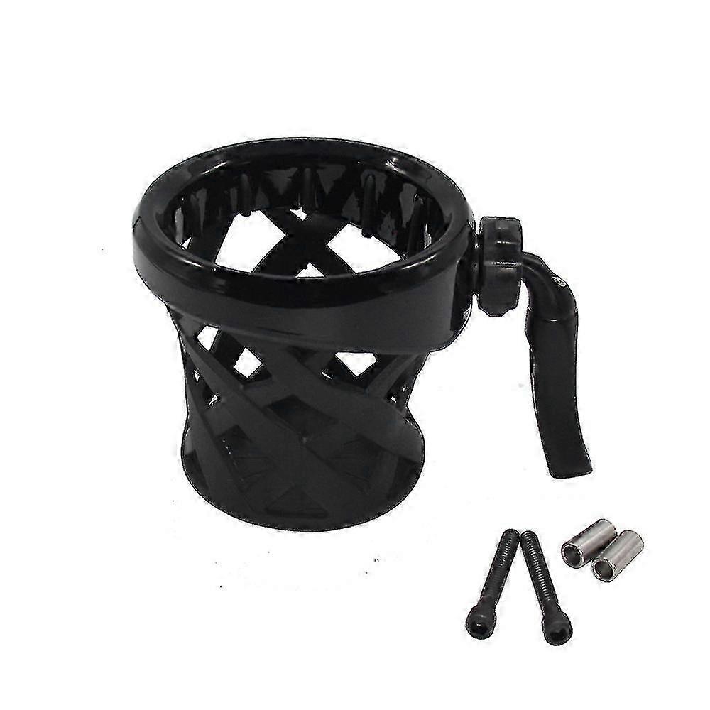 Motorcycle Handlebar Cup Holder Drink With Mesh Basket Mount For Softail Glide 1996-up Black