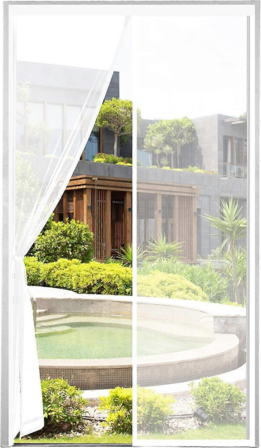 THICKENED Mosquito Net Magnetic Door 80x220cm Very Dense Mesh Mosquito Net Magnetic Door Fly Curtain Insect Repellent White