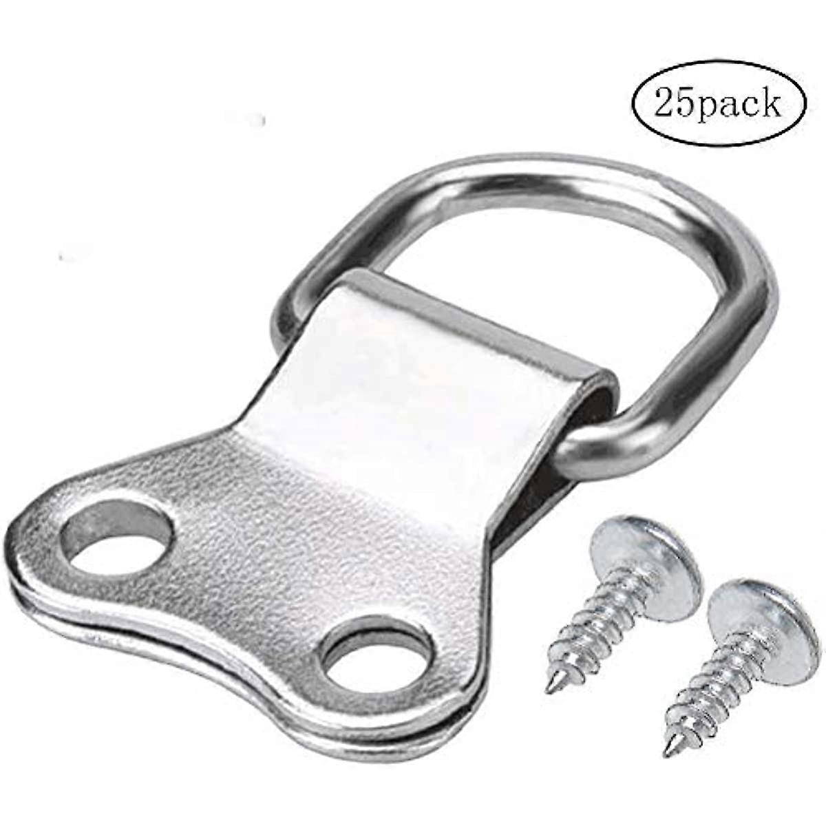 25 Pieces D-ring Hanging, Picture Frame Hanging D-Rings Frames Hanger Hooks with Screws