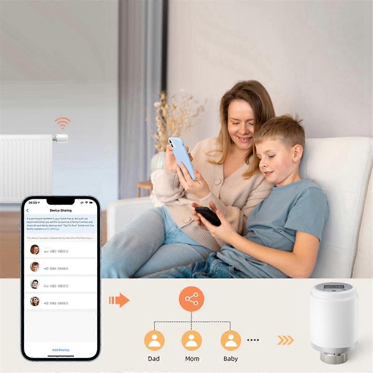 Tuya WiFi Smart Thermostat, TRV Thermostat Heizkörper Ventil Antrieb Temperatur Controller für Alexa, Home