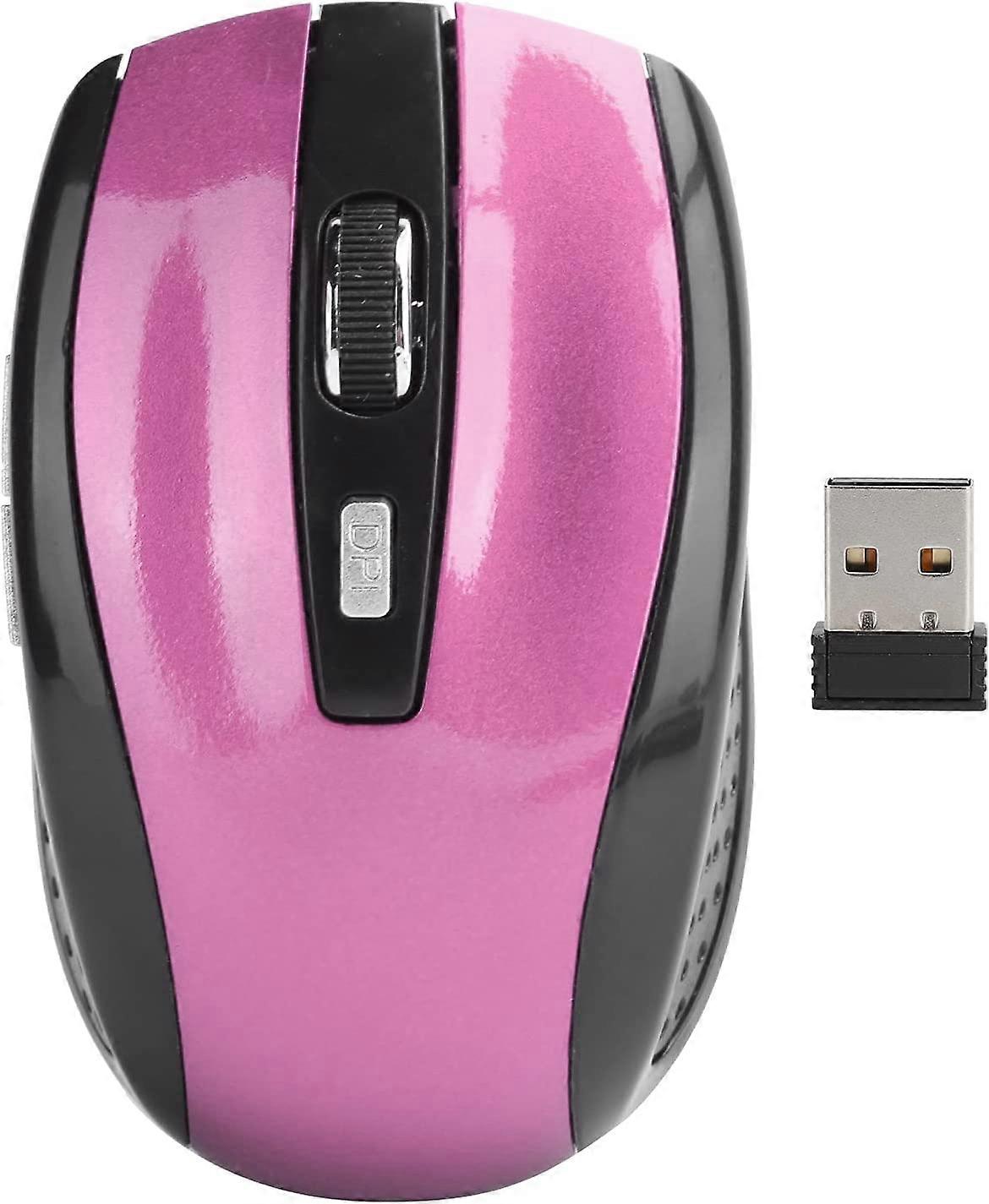 Wireless Mouse, 2.4GHz USB Ergonomic Optical Wireless Computer Mouse, Adjustable 1600DPI Portable Wireless Gaming Mouse with 6 Keys for Notebook, PC, 