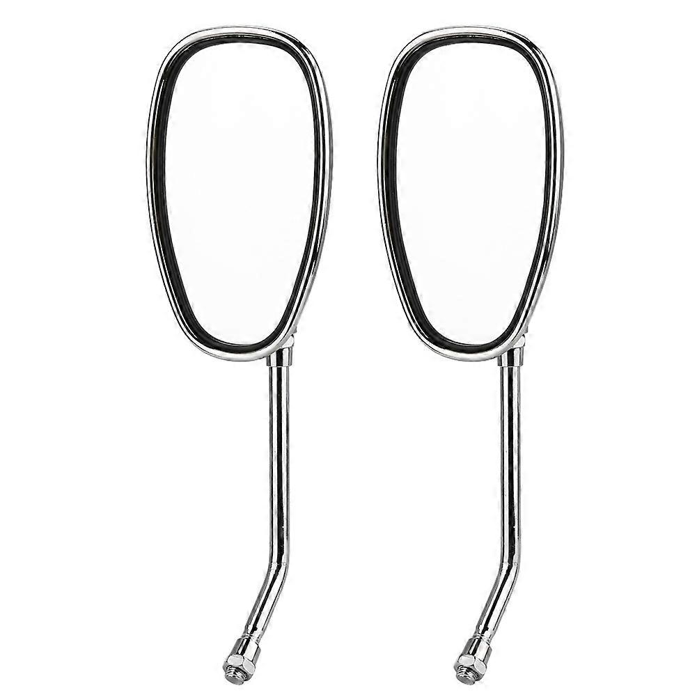 2 stuks Set Motorfiets Zwart l bar & R Bar Retro Side Rearview Mirror 10mm