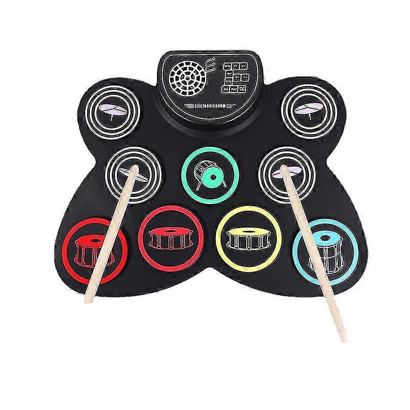 Electric Drum Set, 9 Drum Practice Pad, Roll-up Electronic Drum Pad Machine