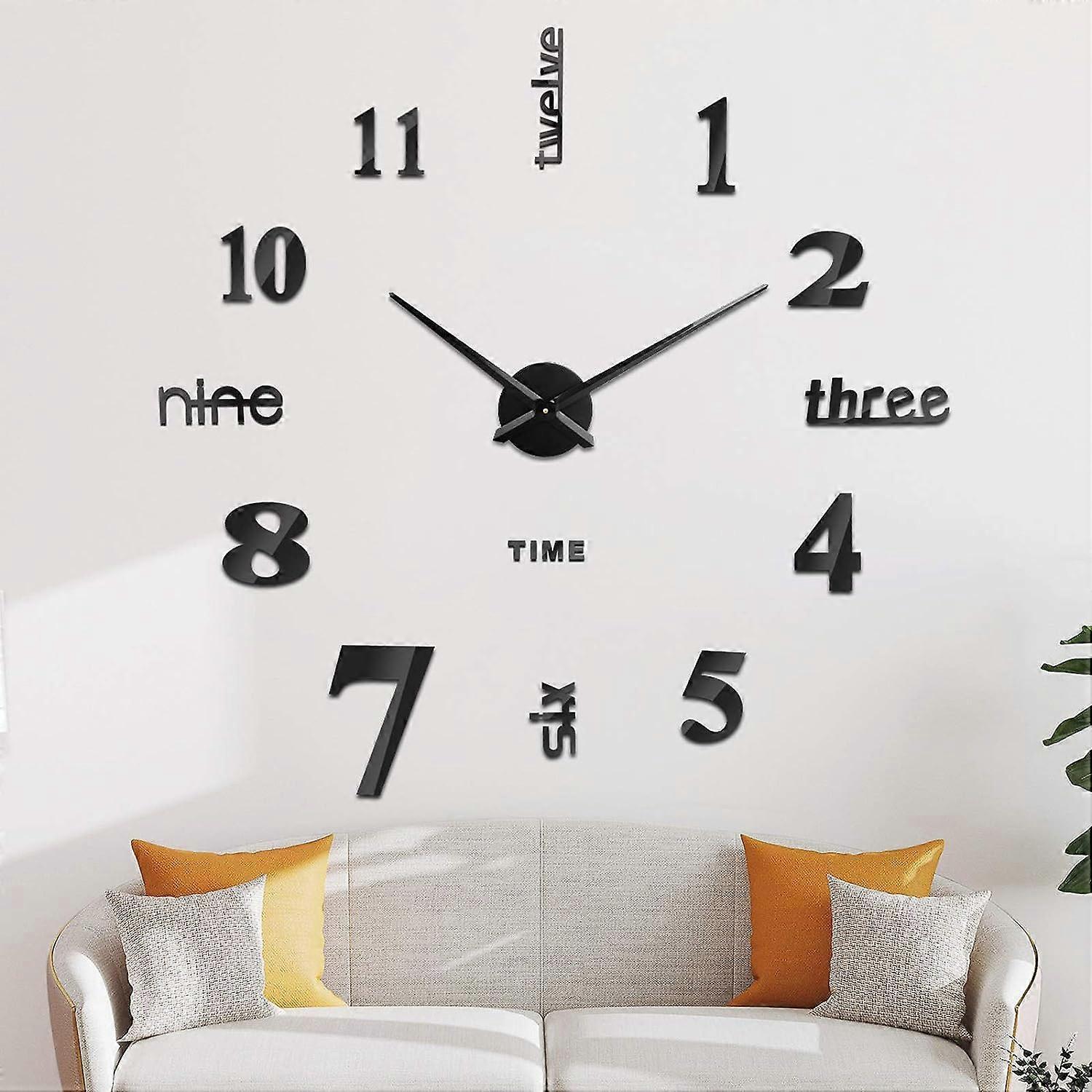 Wall Clock - 3D Visual Stickers - Reusable - Decoration Gift - DIY Wall Clocks