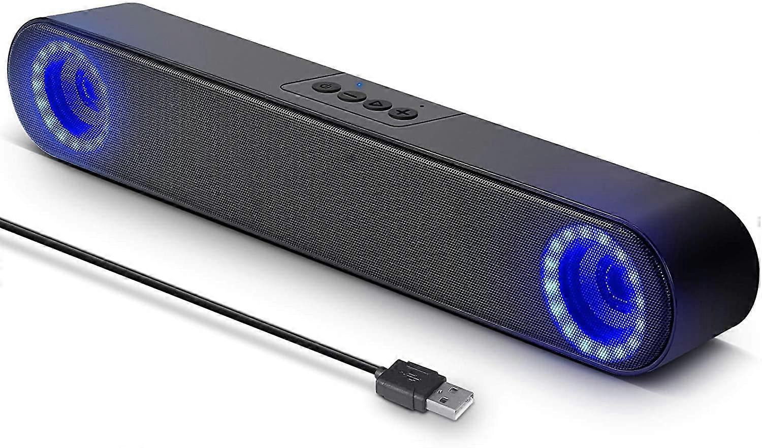 USB-powered PC Speakers for Desktop Computers and Laptops with LED Lights