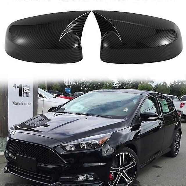Car Ox Horn Rearview Side Glass Mirror Cover Trim Frame Side Mirror Caps for Ford Focus MK3 2012-2018