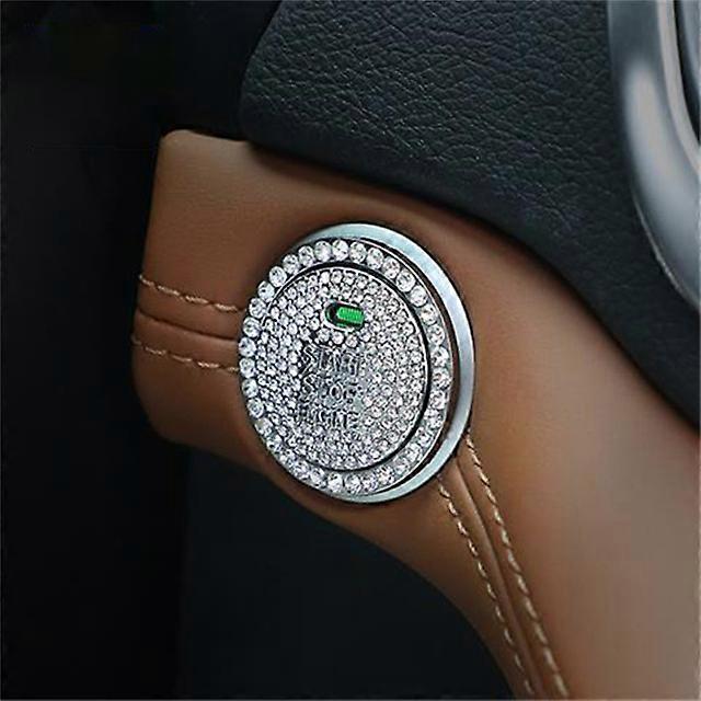 Car One-Click Engine Start Stop Switch Button Cover Crystal Rhinestone Cover Protector Ring Hand-set Sticker Decoration