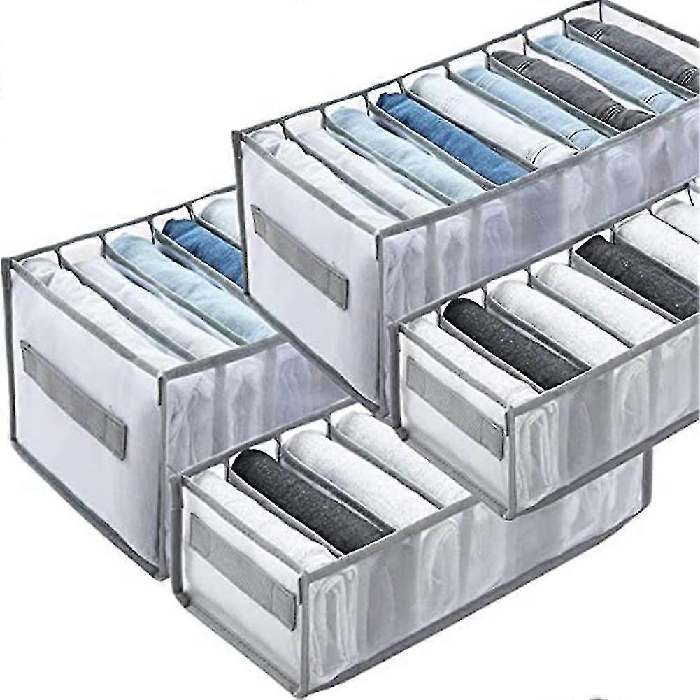 4pcs Οργάνωση ρούχων ντουλάπας, αναβαθμισμένη πλενόμενη ντουλάπα διοργανωτές και αποθήκευση, τζιν κολάν Com