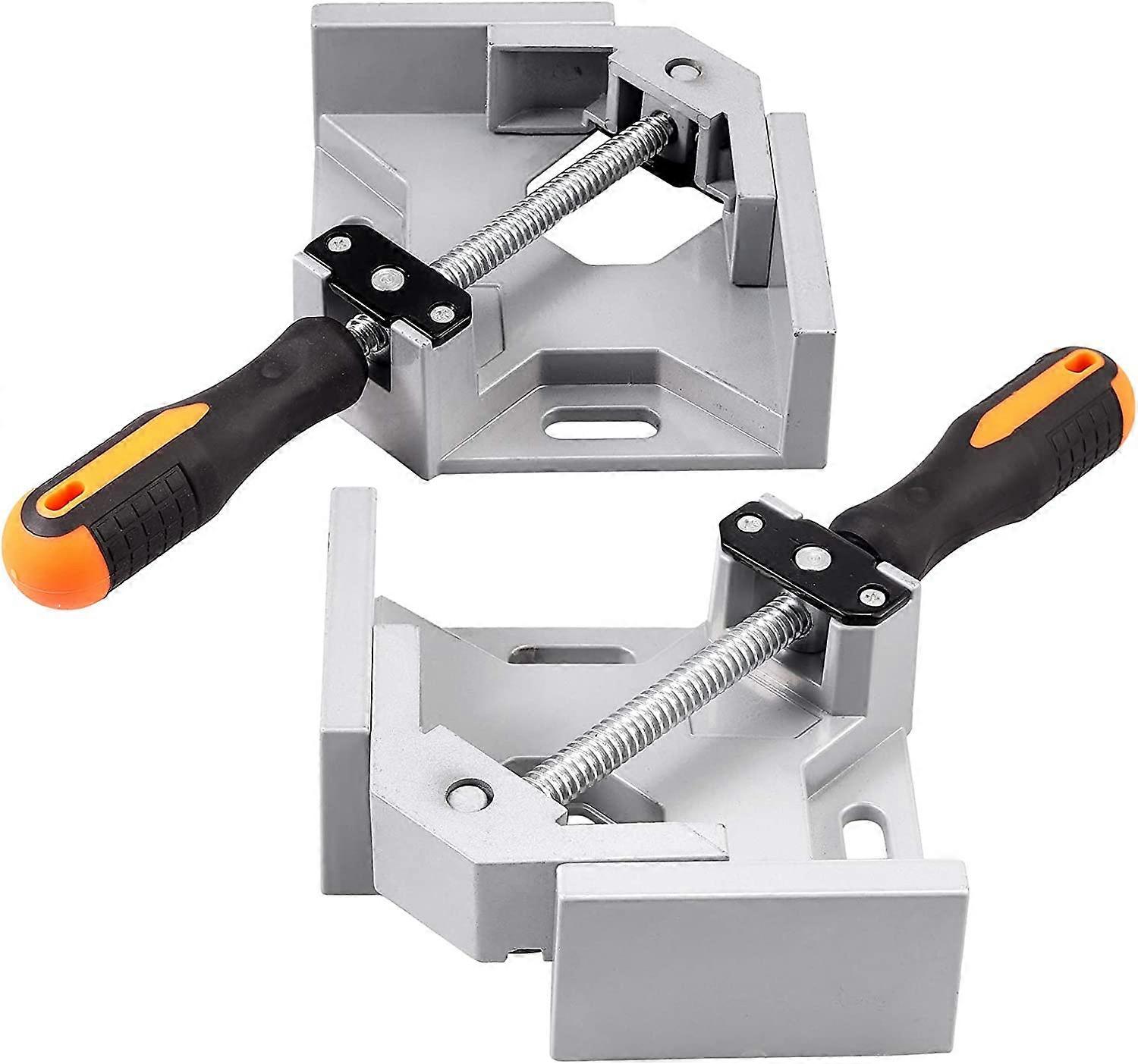 2PZ of Aluminum Alloy Angle Clamps 90 Right Angle Clamp Adjustable Jaw for Woodworking Angular Vise with Single Handle for Woodworking Welding